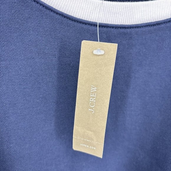 J. Crew Blue University Terry Crop Boxy Sweatshirt style BF363 size Small NWT‎ - Picture 5 of 8